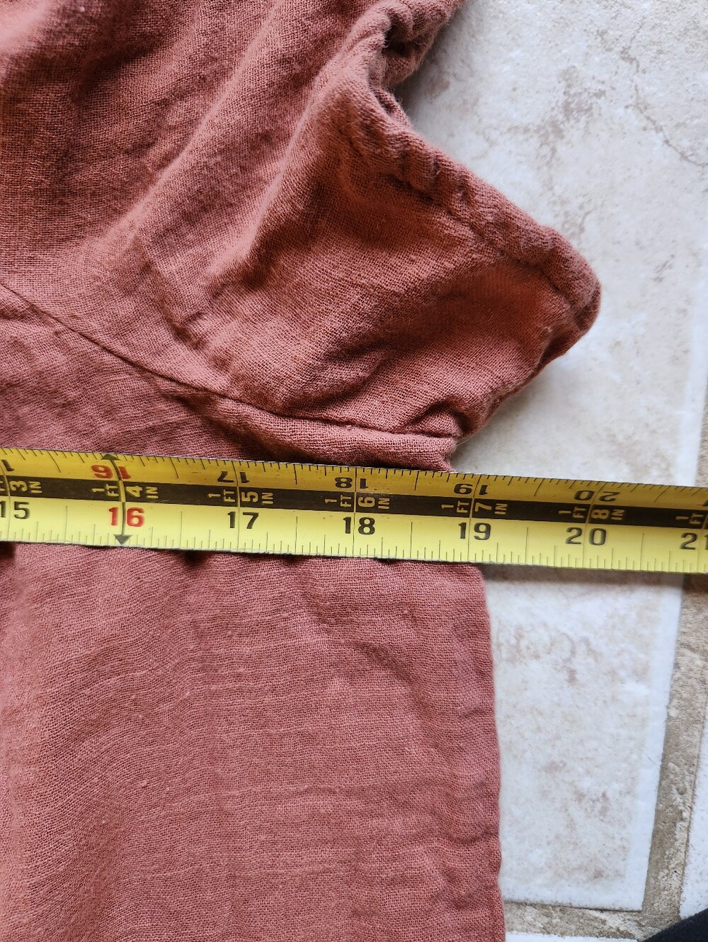 Madewell Patchwork Square Neck Gauze Blouse Top M Brown Burnt Clay Boho - Picture 12 of 13